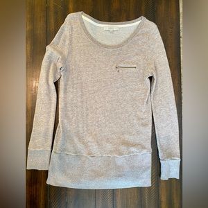 Loft oatmeal cream colored tunic with zipper accent. Size medium.